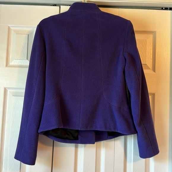 NWT Lafayette 148 Purple Wool-Blend Mandarin Collar Evening Jacket sz 6 - Picture 7 of 14